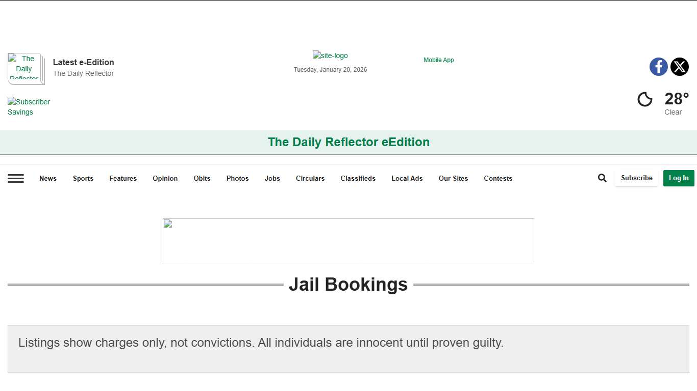Jail Bookings | reflector.com